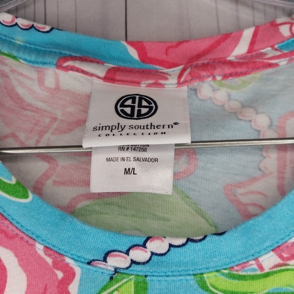 Simply Southern Bloom Floral Pearl Pocket T Shirt Dress - Picture 5 of 13